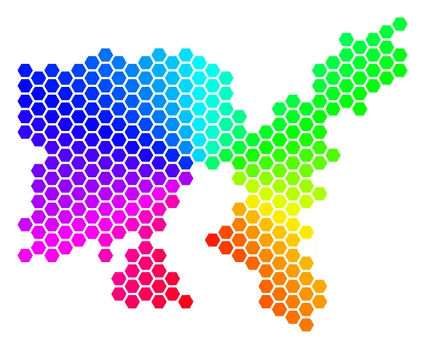 Carte de l'île grecque de Spectrum Hexagon Limnos — Image vectorielle