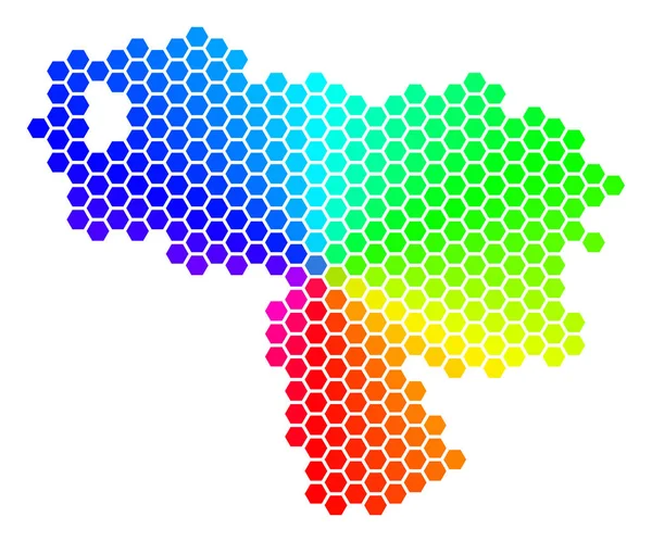 光谱六角委内瑞拉地图 — 图库矢量图片