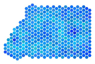 Mavi altıgen Ekvator Ginesi harita