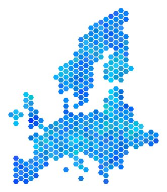 Mavi altıgen Avrupa Birliği harita