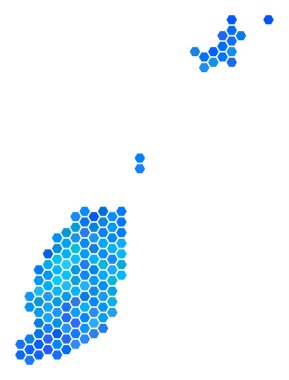 Mavi altıgen Grenada harita