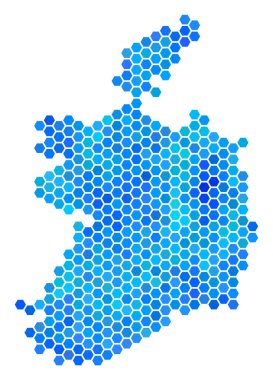 Mavi altıgen İrlanda Cumhuriyeti harita