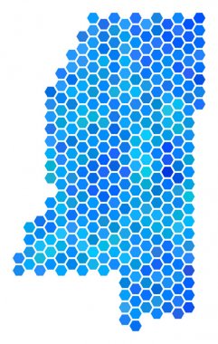 Mavi altıgen Mississippi Devlet harita