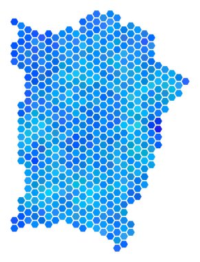 Mavi altıgen Penang Adası Haritası