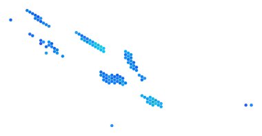 Mavi altıgen Solomon Adaları Haritası