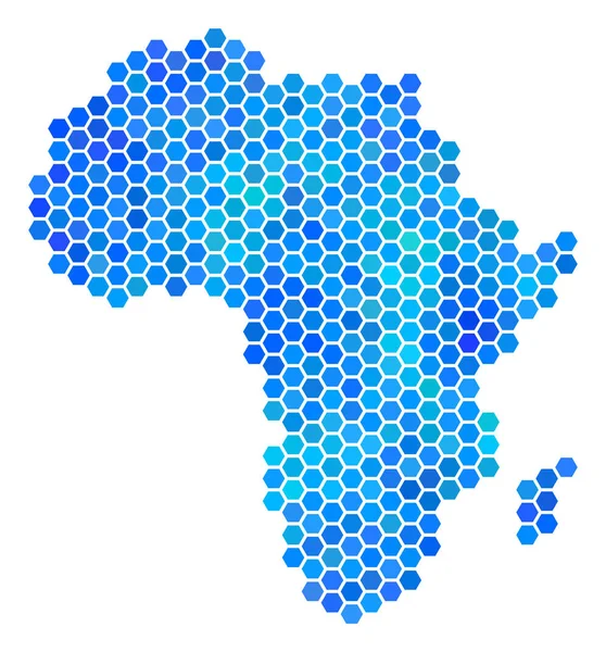 Carte Afrique de l'hexagone bleu — Image vectorielle