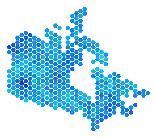 Mapa de Blue Hexagon Canada — Vetor de Stock