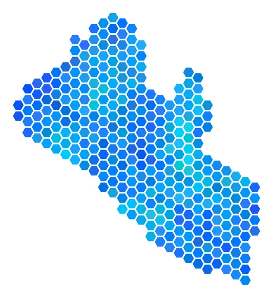 Mavi altıgen Liberya Haritası