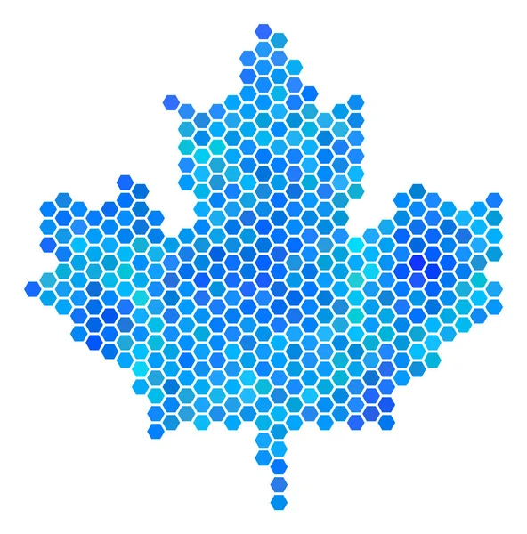 Blauwe zeshoek Maple Leaf — Stockvector