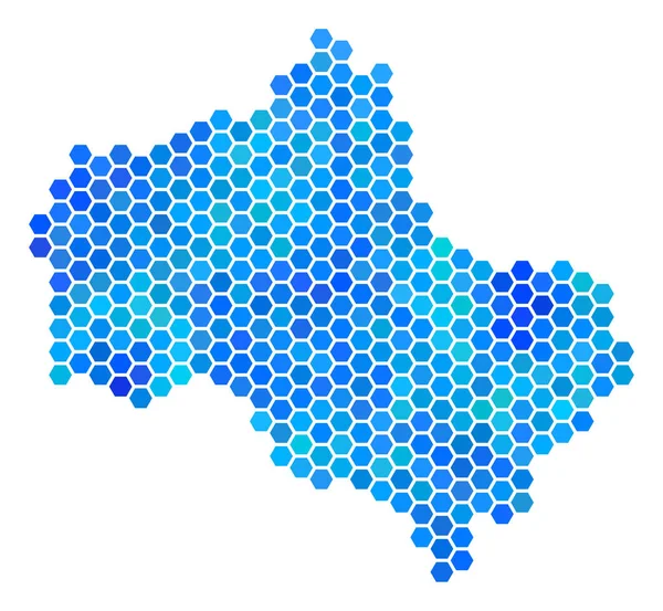ブルー六角モスクワ州地図 — ストックベクタ