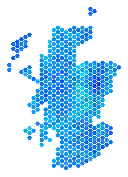 Mavi altıgen İskoçya Haritası