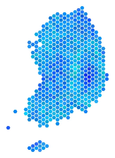 Mavi altıgen Güney Kore Haritası