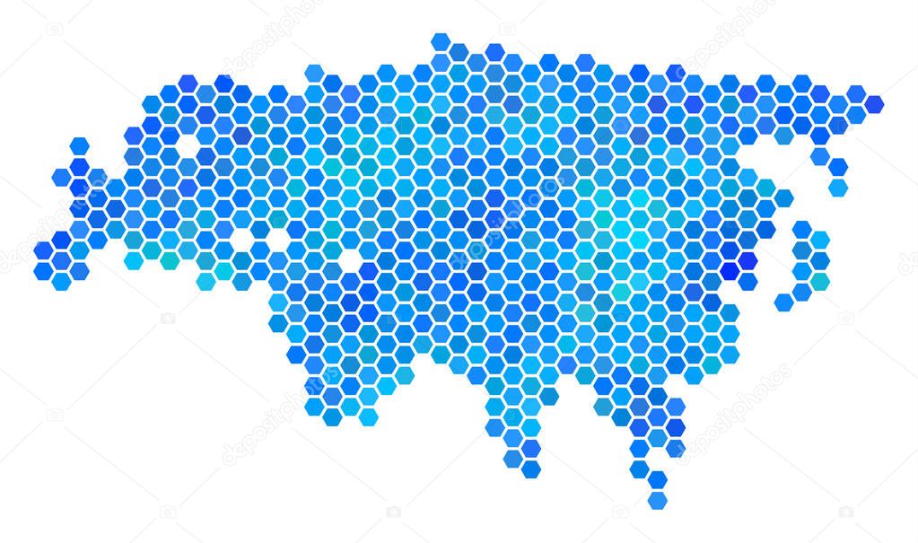 Blue Hexagon Eurasia Map