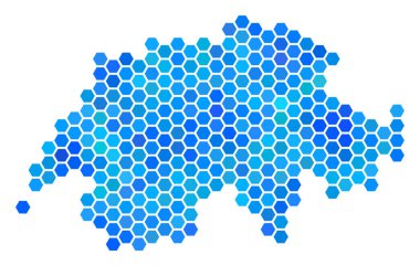 Mavi altıgen Swissland harita