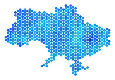 Crimea mavi altıgen Ukrayna Haritası