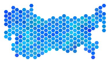 Mavi altıgen SSCB harita