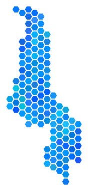 Mavi altıgen Malavi Haritası