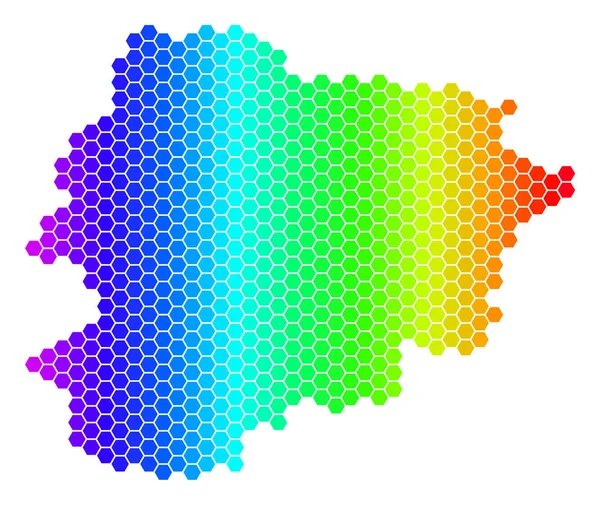 光谱六角安道尔地图 — 图库矢量图片