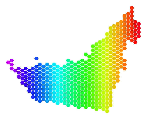 Carte des Émirats arabes unis Spectrum Hexagon — Image vectorielle