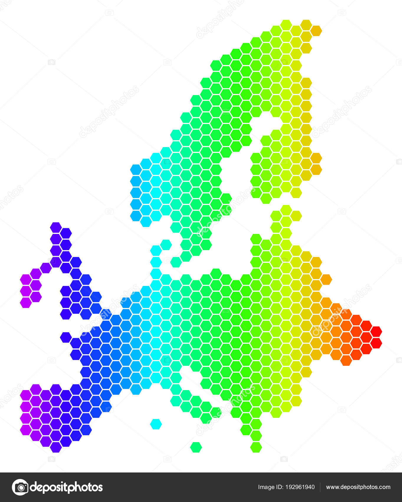 Carte De Lunion Européenne Du Spectre Hexagone Image