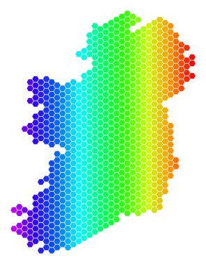 Spektrum altıgen İrlanda ülkeler harita