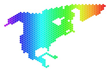 Spektrum altıgen Kuzey Amerika Haritası