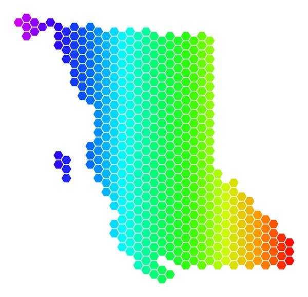 Spectre Hexagone Colombie-Britannique Province Carte — Image vectorielle