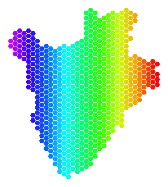 Carte de Spectrum Hexagon Burundi — Image vectorielle