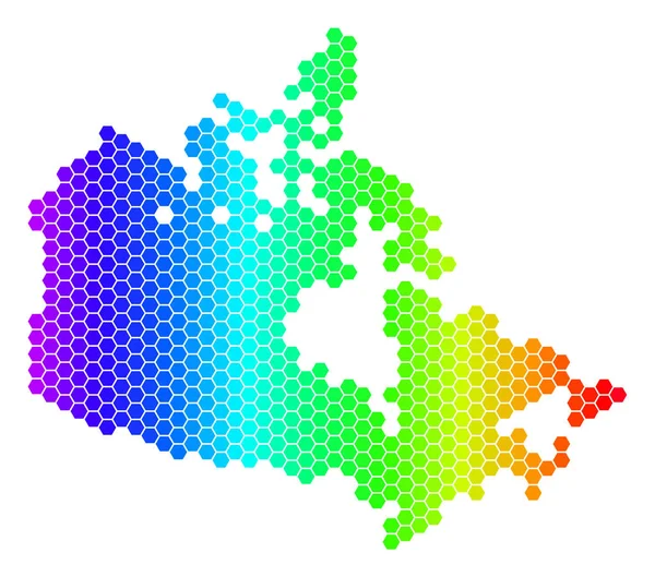 スペクトル六角カナダ地図 — ストックベクタ