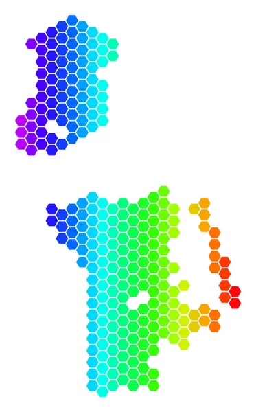 Espectro Hexágono Chino Macao Mapa — Vector de stock