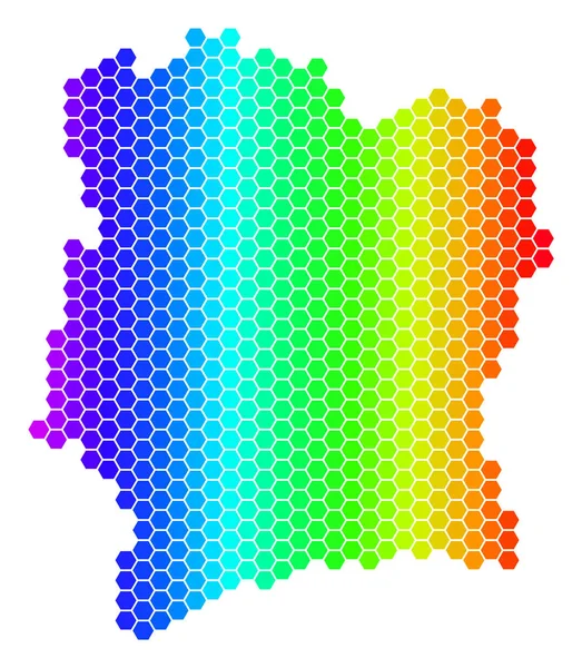 Спектру шестикутник D Кот д'Івуар карта — стоковий вектор