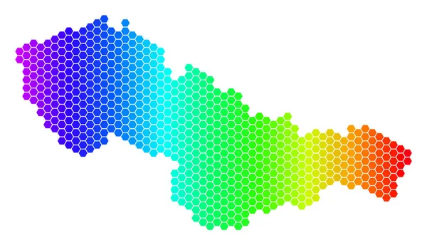Spectrum Hexagon Czechoslovakia Map — Stock Vector