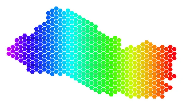 Spectrum zeshoek El Salvador kaart — Stockvector