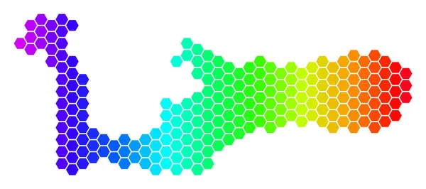 Mapa da ilha de Spectrum Hexagon Grand Cayman —  Vetores de Stock