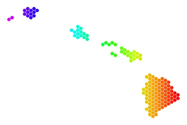 Carte des îles Hexagone Havaii Spectrum — Image vectorielle