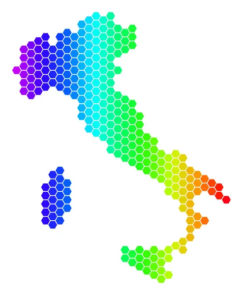 Mapa de Spectrum Hexagon Italy — Vetor de Stock