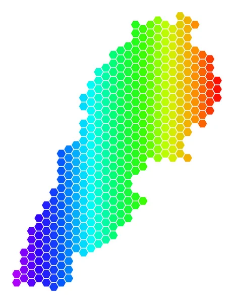 Carte de Spectrum Hexagon Liban — Image vectorielle