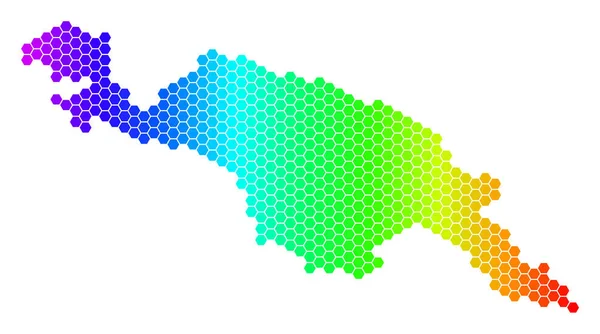 Carte de l'île Spectrum Hexagon Nouvelle-Guinée — Image vectorielle
