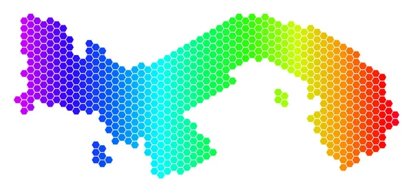 Spectrum Hexagon Panama Map — Stock Vector
