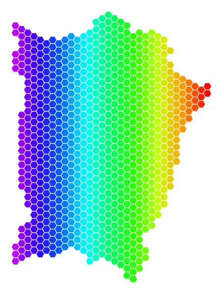 Спектру шестикутник острові Пенанг карта — стоковий вектор