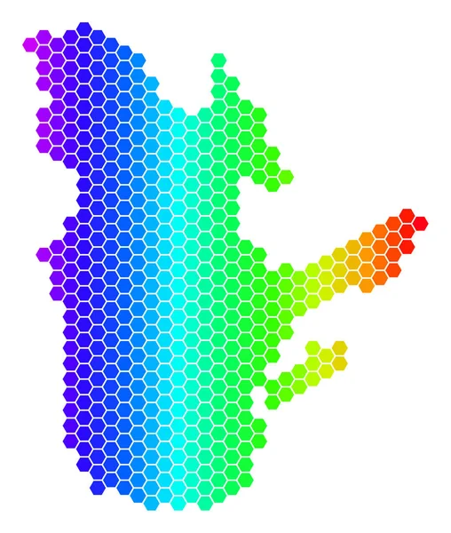 Espectro Hexágono Provincia de Quebec Mapa — Archivo Imágenes Vectoriales