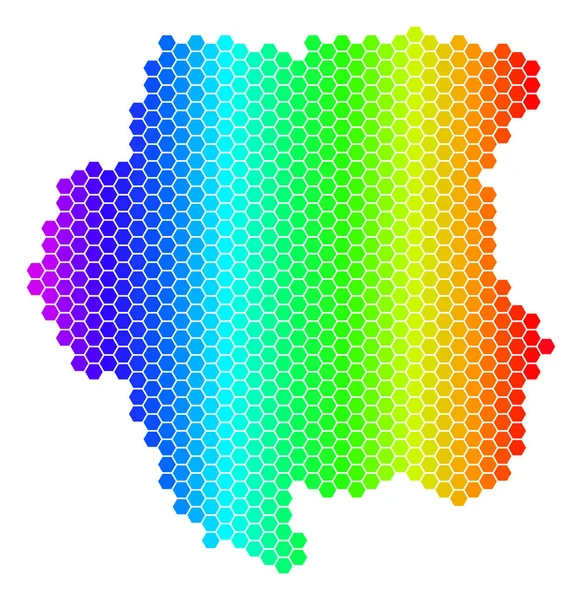 光谱六角苏里南地图 — 图库矢量图片
