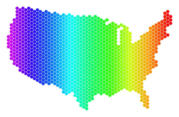 Kaart van de V.s. van de zeshoek spectrum — Stockvector