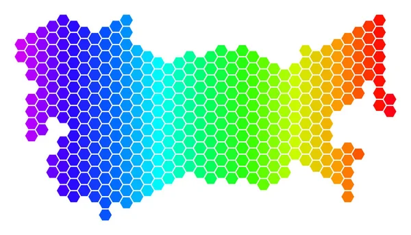 Mapa da URSS do hexágono do espectro —  Vetores de Stock