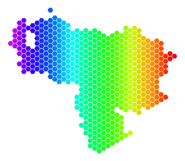 Spektrum sześciokąt Wenezueli mapę — Wektor stockowy