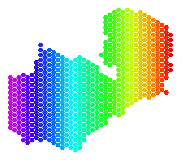 Спектру шестикутник Замбії карта — стоковий вектор