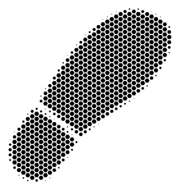 Altıgen noktalı resim çizme ayak izi simgesi