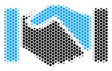 Altıgen yarı ton Alım el sıkışma simgesi