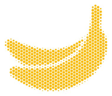 Altıgen yarı ton muz simgesi