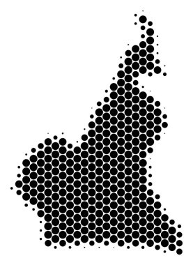 Nokta yarı ton Afrika Kamerun Haritası